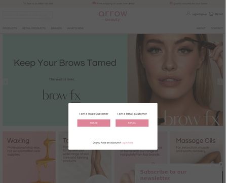 website thubmnail of Arrow Beauty