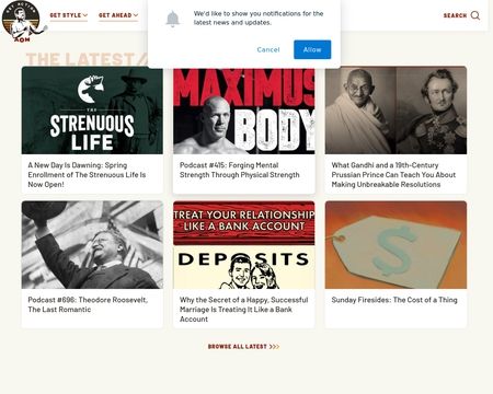 website thubmnail of Art of Manliness