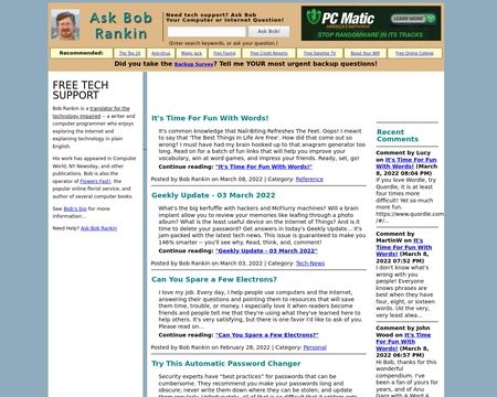 Ask Bob Rankin