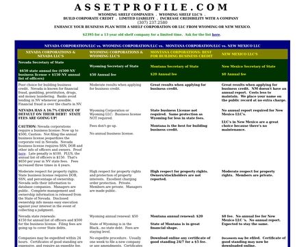 website thubmnail of Assetprofile