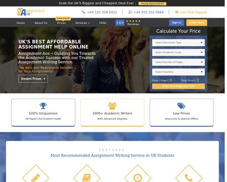 website thubmnail of Assignment Ace