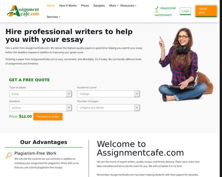 website thubmnail of Assignment Cafe