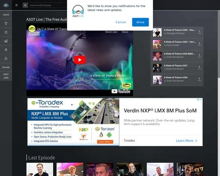 website thubmnail of AStateOfTranceLive