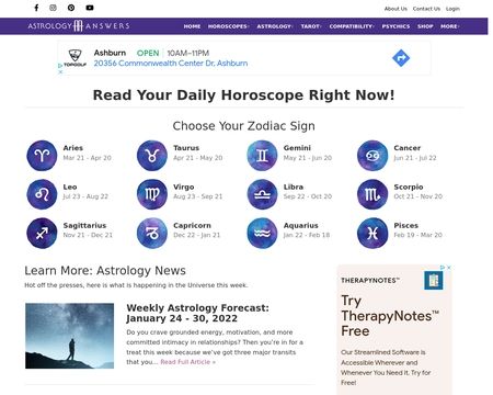 website thubmnail of AstrologyAnswers