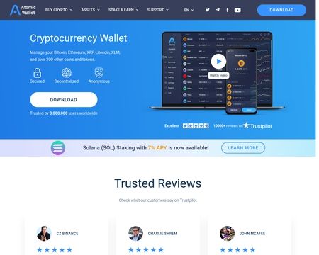 website thubmnail of Atomic Wallet
