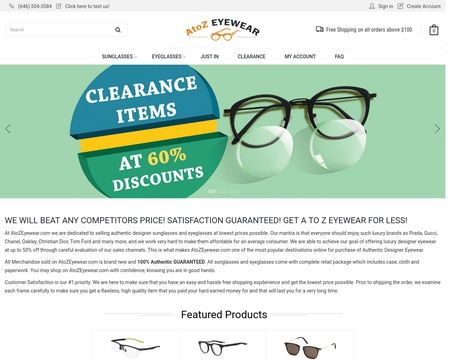 website thubmnail of AtoZEyewear