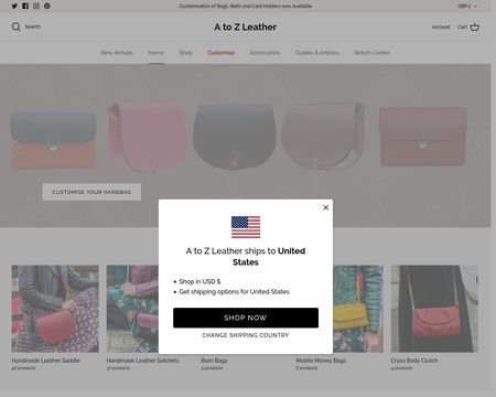 website thubmnail of Atozleather.co.uk