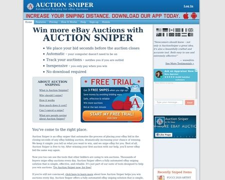 website thubmnail of Auction Sniper