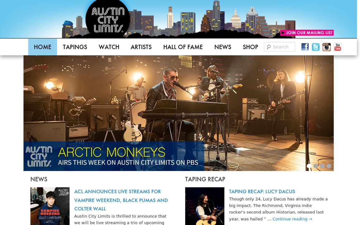 website thubmnail of Austin City Limits