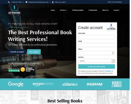 website thubmnail of Authors Book Avenue