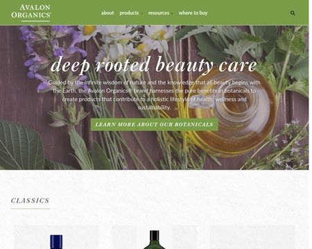 website thubmnail of Avalon Organics