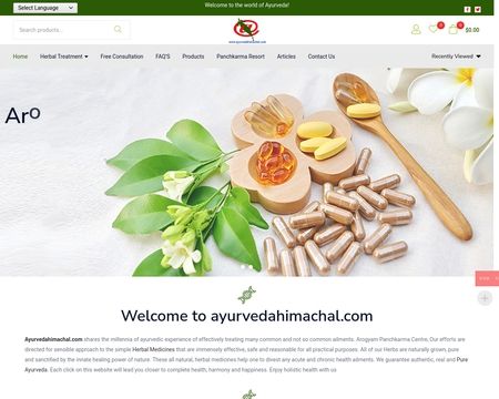 website thubmnail of Ayurvedahimachal