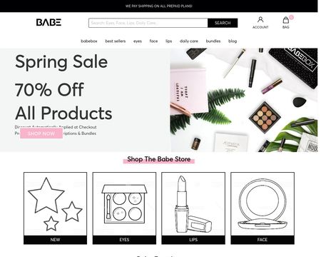 website thubmnail of Babe Cosmetics