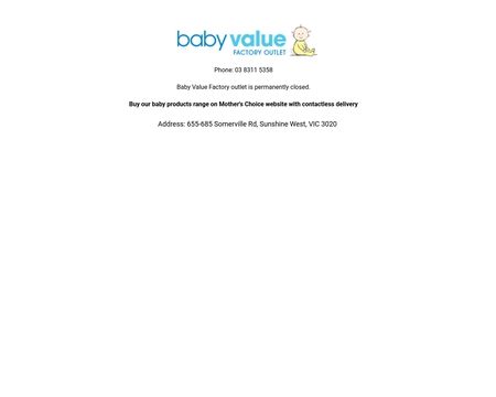website thubmnail of Babyvalue.com.au