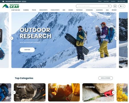 website thubmnail of Backcountry Gear
