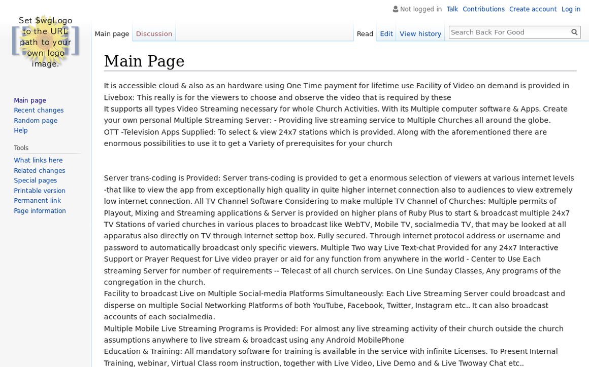 website thubmnail of Backforgood.faith