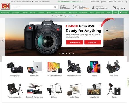 website thubmnail of B&H Photo Video