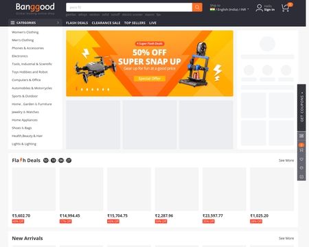 website thubmnail of Banggood IN