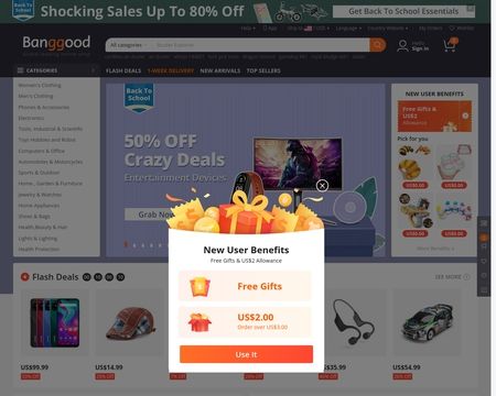website thubmnail of Banggood IN