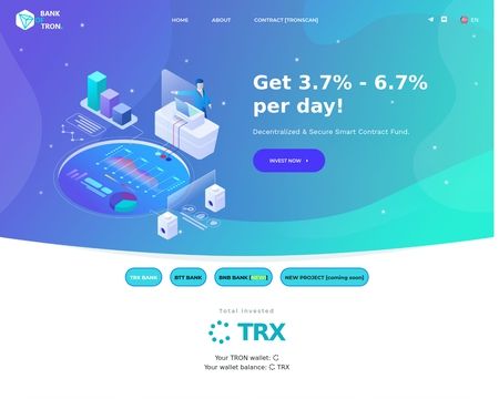 website thubmnail of Bank of Tron