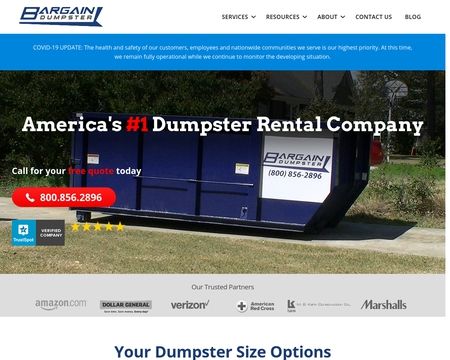 website thubmnail of Bargain Dumpster