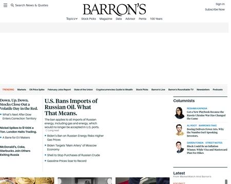 website thubmnail of Barron's