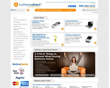 website thubmnail of Batteries Direct