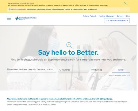 website thubmnail of Welcome To Baylor Scott & White Health