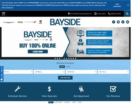 website thubmnail of Bayside Chrysler Jeep Dodge