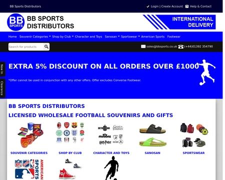 website thubmnail of BB Sports Distributors