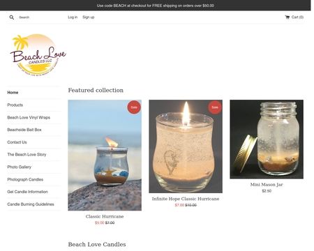 website thubmnail of Beach Love Candles