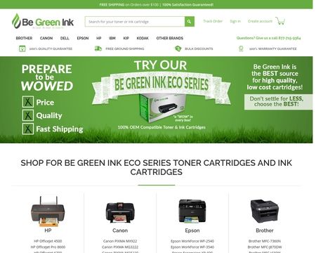 website thubmnail of Be Green Ink