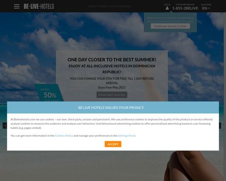website thubmnail of Be Live Hotels
