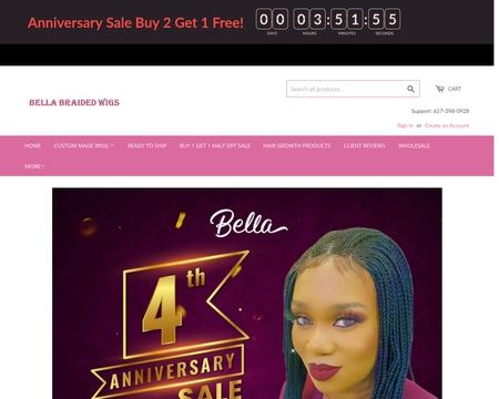 website thubmnail of Bella Braided Wigs