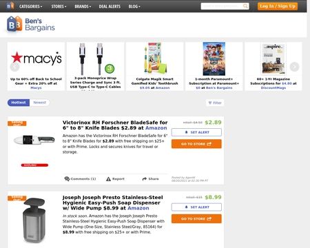 website thubmnail of Ben’s Bargains