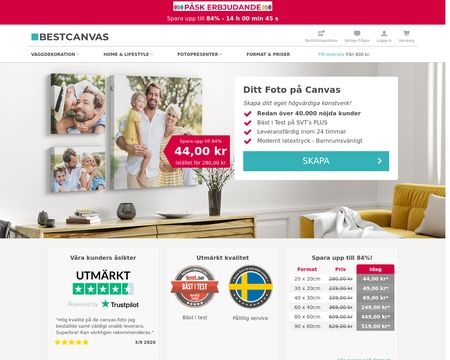 website thubmnail of Bestcanvas.se