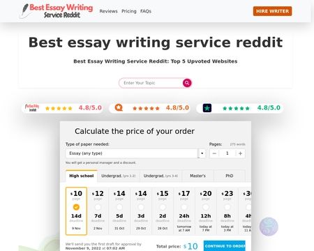 website thubmnail of Best Essay Writing Service Reddit