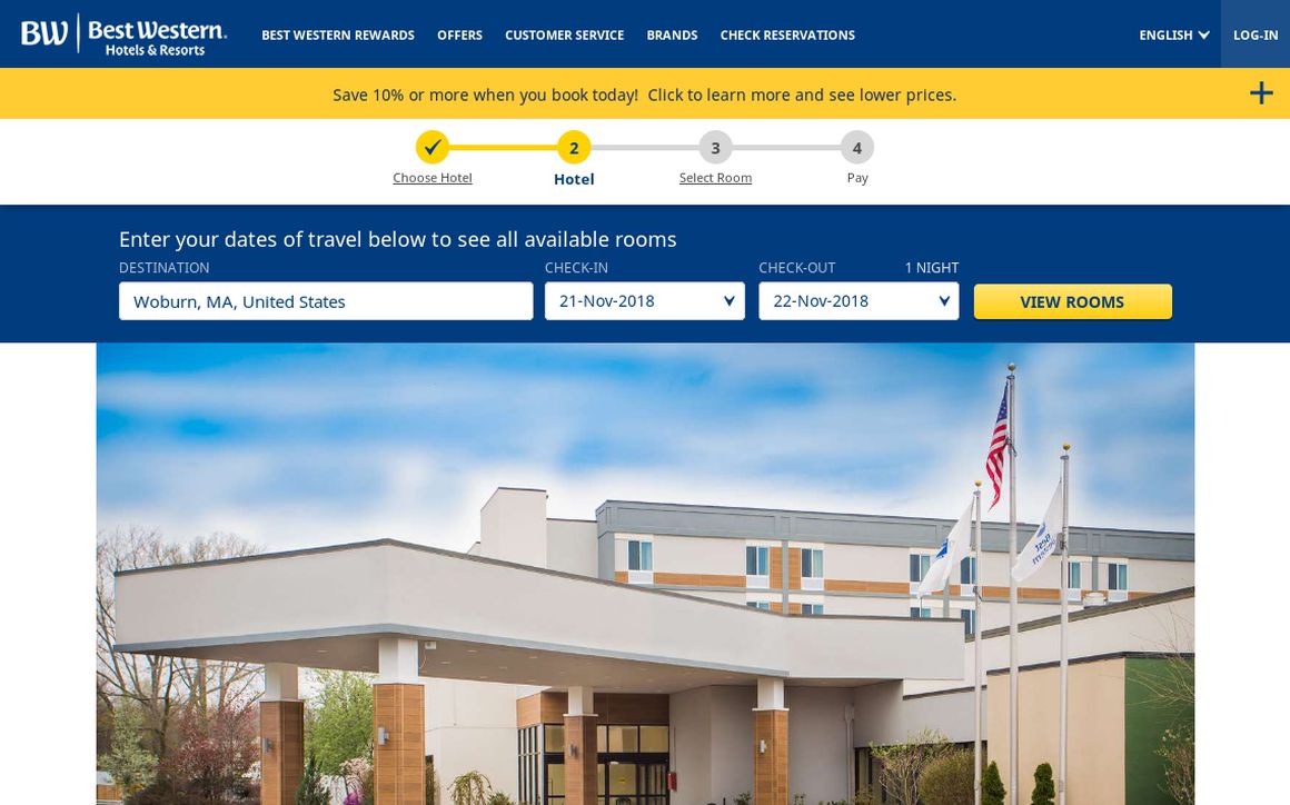website thubmnail of Best Western Plus New Englander