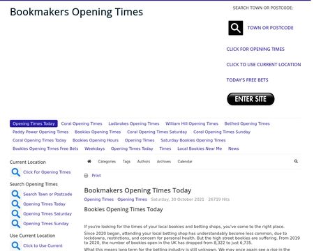 website thubmnail of Betopeningtimes.co.uk