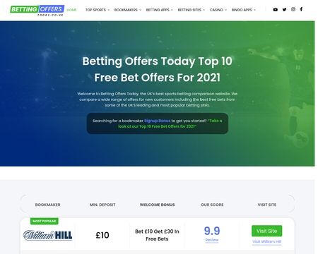 website thubmnail of Betting Offers Today