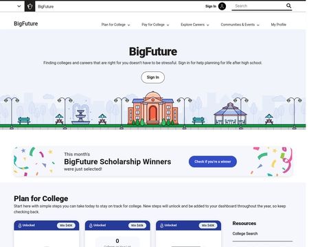 website thubmnail of Bigfuture.collegeboard.org