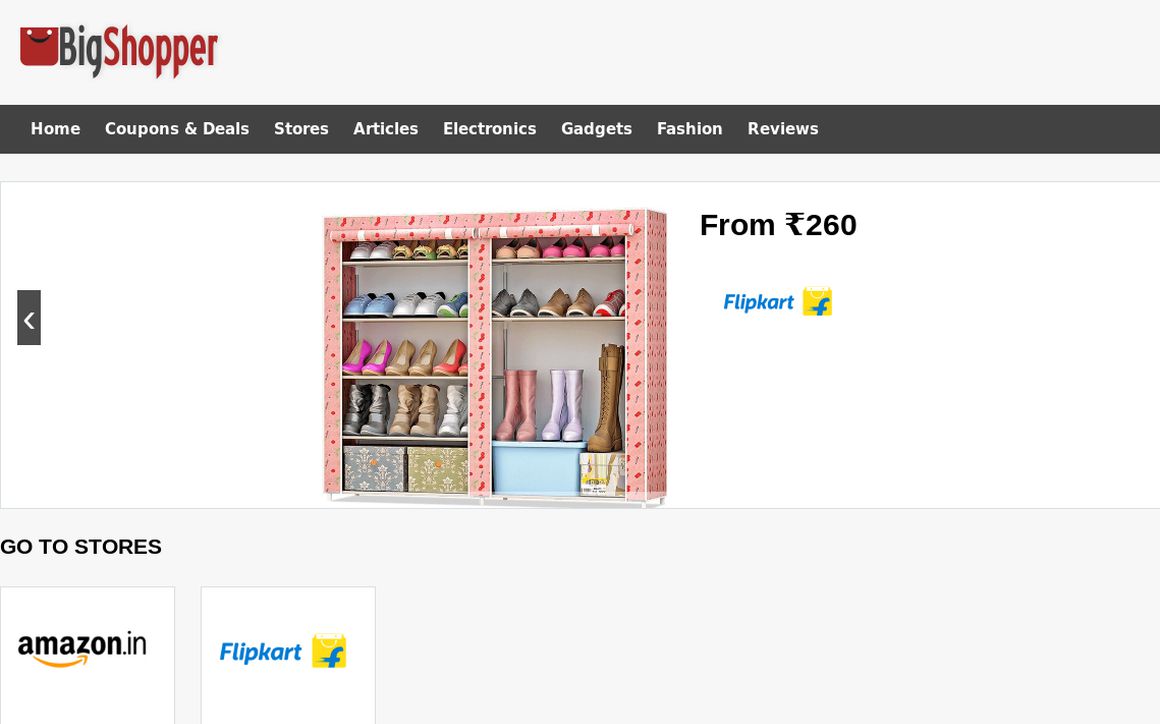 website thubmnail of Bigshopper.in