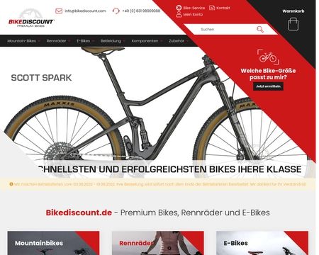 website thubmnail of Bikediscount.de