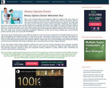 website thubmnail of Binary Options Doctor