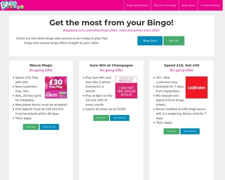 website thubmnail of Bingobase