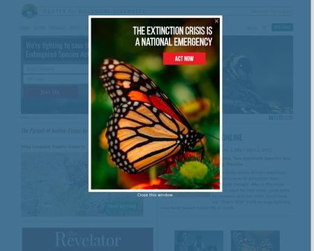 website thubmnail of Biologicaldiversity.org