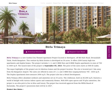 website thubmnail of Birlatrimayaa.in