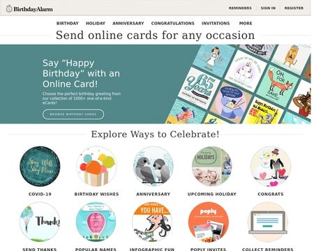 website thubmnail of Birthday Alarm