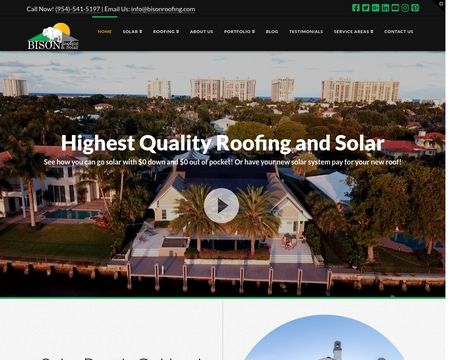 website thubmnail of Bison Roofing & Solar