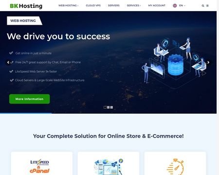 website thubmnail of BKHosting